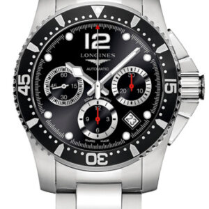 Longines HydroConquest Chrono L3.744.4, Automatik, Edelstahl, schwarzes Zifferblatt, mit Box und Papieren.  | Zustand: Sehr Gut
