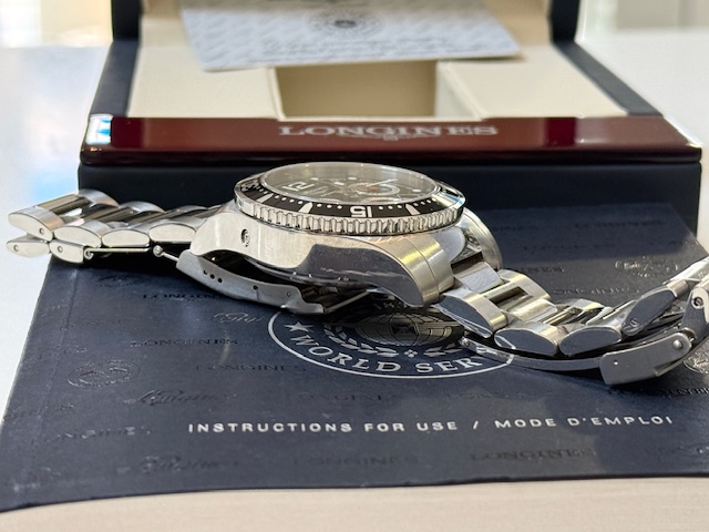 Longines HydroConquest Chrono L3.744.4, Automatik, Edelstahl, schwarzes Zifferblatt, mit Box und Papieren. | Zustand: Sehr Gut – Bild 6