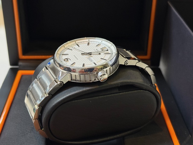 Mido Great Wall Automatik Day Date, Edelstahl Herrenuhr mit Papieren | Zertifikat, COSC Chronometer (oftmals). | Zustand: Sehr Gut – Bild 6