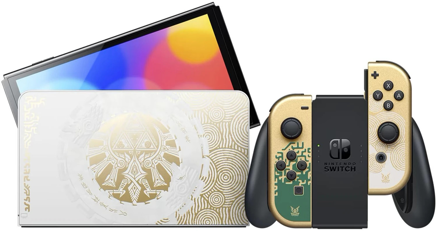 Nintendo Switch OLED Zelda TotK Edition, Special Edition mit Dock, Joy-Cons, Ladegerät, Mit Spiel | Zustand: Sehr Gut | Farbe: schwarz – Bild 2