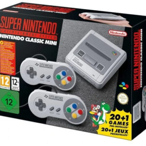 Nintendo SNES Classic Mini, Konsole mit 21 vorinstallierten Spielen und zwei Controllern. | Zustand: Wie Neu | Farbe: grau