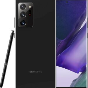 Samsung Note 20 Ultra 256GB Schwarz, Samsung Galaxy Note 20 Ultra 5G 256GB Mystic Black mit Sprung im hinteren Kamerabereich. | SimLock: Frei | Zustand: In Ordnung | Farbe: schwarz