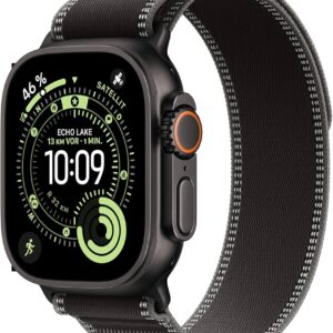 Apple Watch Ultra 1, 49mm, Cellular, Titan Gehäuse, dunkles Band, GPS + Cellular, 49mm Gehäusegröße. | Zustand: Gebraucht | Farbe: schwarz