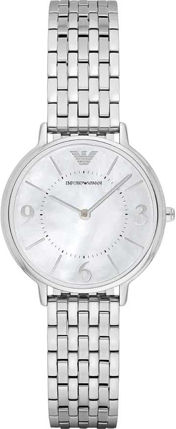 Emporio Armani AR2507 Damen, Quarzuhr mit EdelstahLadegerätehäuse und -armband, weißem Perlmuttzifferblatt, 32mm. OVP, Batterie leer | Zustand: Wie Neu