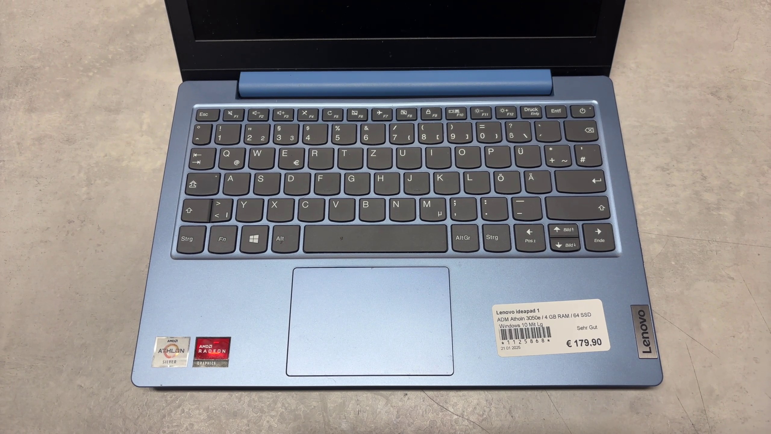 Lenovo IdeaPad 1 11ADA05 2020 Ice Blue, AMD Athlon 3050e, 4GB RAM, 64GB eMMC, 11,6 | Zustand: Sehr Gut – Bild 2