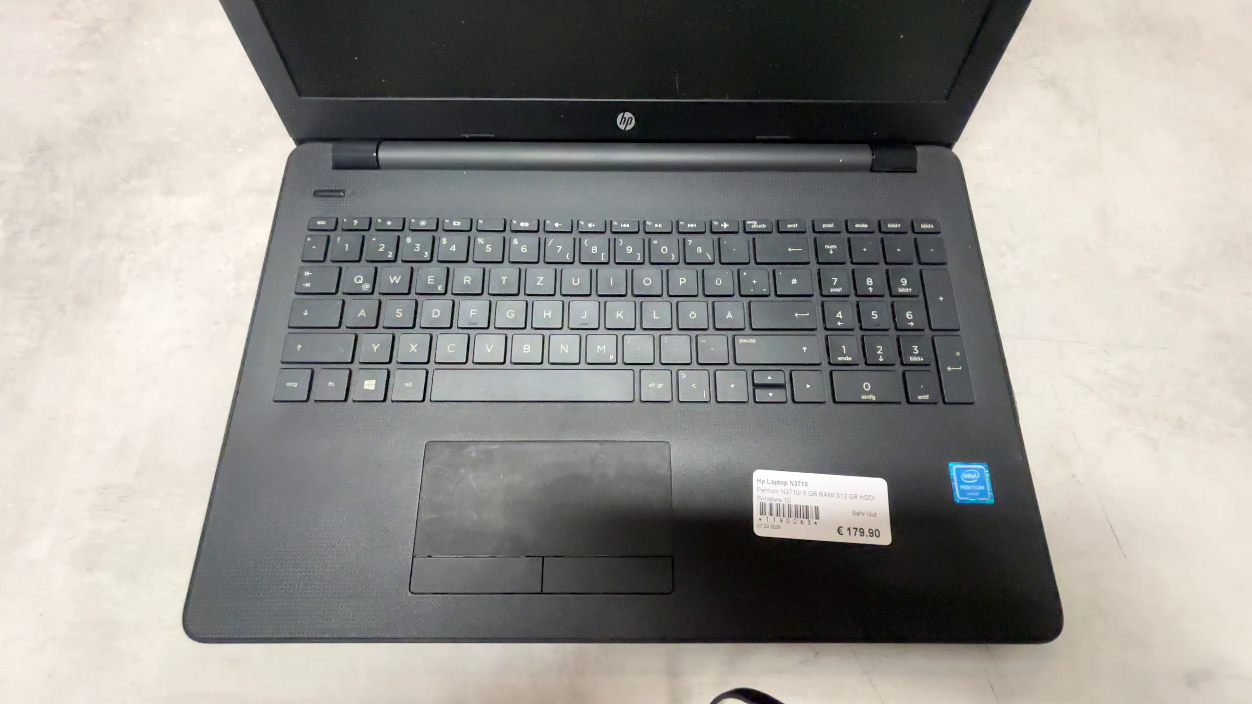 HP Laptop Pentium N3710 Schwarz, 8 GB RAM, 512 GB HDD, Windows 10, Zustand: Sehr gut | Zustand: Sehr Gut – Bild 2
