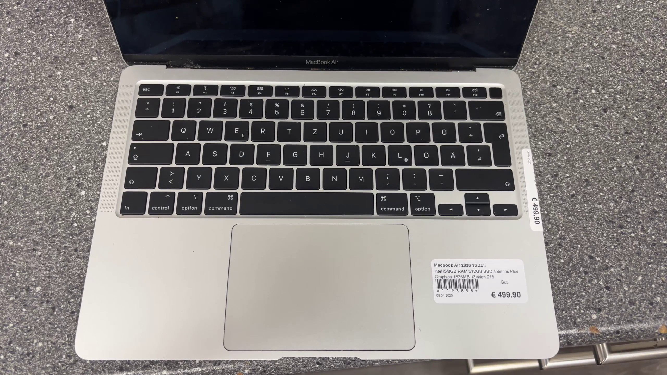 Apple MacBook Air 13" 2020 Silber, Intel Core i5, 8GB RAM, 512GB SSD, Intel Iris Plus Graphics, 218 Ladezyklen, Zustand: Gut | Zustand: Gut – Bild 2