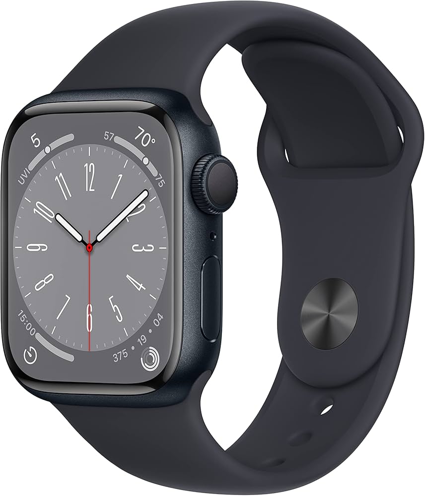 Apple Watch Series 8 GPS 41mm, Always-On Display, EKG, Blutsauerstoff, Temperatursensor, Sturzerkennung. | Zustand: Gut | Farbe: schwarz