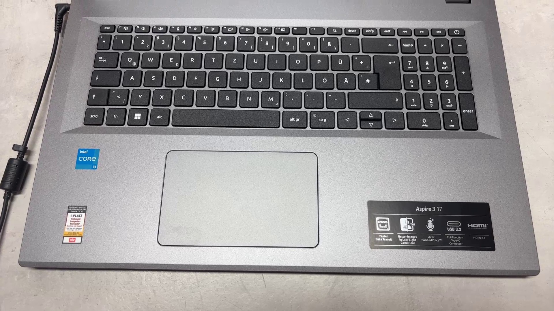 Acer Aspire 3 17 A317-55P, Grau, Intel Core i3-N305, 16GB RAM, 512GB SSD, Windows 11 Home, inkl. Ladegerät | Zustand: Sehr Gut – Bild 4