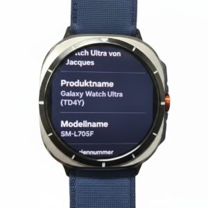 Samsung Galaxy Watch Ultra (2025) Titanium Blue, LTE, GPS, 10 ATM, inkl. Ladegerät, Farbe: Titanium Blue, Modell: SM-L705F | Zustand: Sehr Gut | Farbe: silber