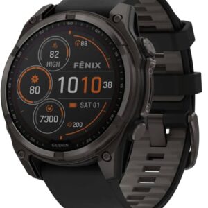 Garmin Fenix 8 47mm Carbon Gray 2024, Multisport-Smartwatch mit AMOLED-Display, inkl. Ladegerät, neuwertiger Zustand. | Zustand: Sehr Gut | Farbe: schwarz