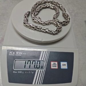 Königskette Silber 925 massiv, Hochwertige Königskette aus 925er Sterlingsilber, Gewicht ca. 177g, massives Flechtdesign. | Zustand: Gut | Farbe: silber