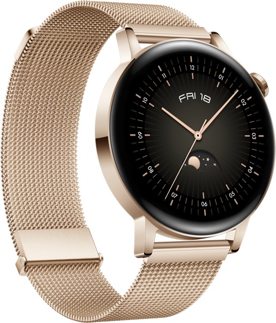 Huawei Watch GT 3 Elegant 42mm Light Gold Milanese, ovp | Zustand: Gut – Bild 4