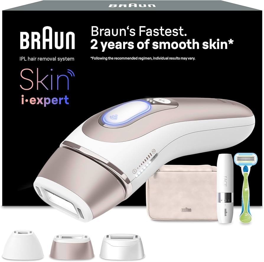 Braun Skin i-expert PL7321, Intelligentes IPL-Haarentfernungsgerät mit App-Anbindung, inkl. Aufsätzen, Etui und Rasierer, OVP. | Zustand: Neu