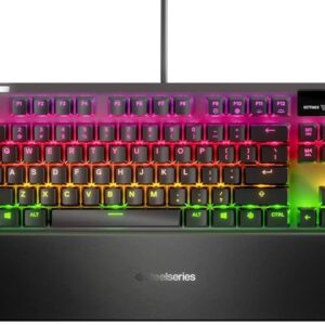 SteelSeries Apex 7, Red Switch, Schwarz, Mechanische Gaming-Tastatur, DE-Layout, OLED-Display, RGB-Beleuchtung, inkl. OVP und Handballenauflage | Zustand: Neu