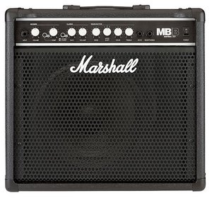 Marshall MB30 Bass Combo Verstärker, 30 Watt Bass-Verstärker mit 1x10 Zoll Lautsprecher, 2 Kanäle (Modern | Classic), 3-Band EQ, DI-Out. | Zustand: Sehr Gut