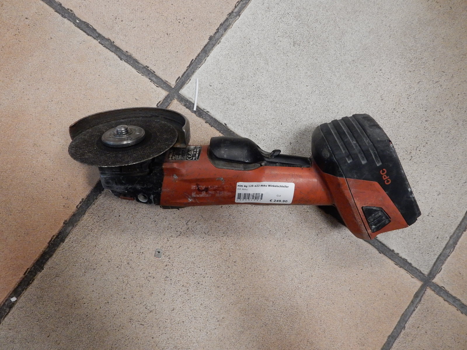 Hilti AG 125-A22 Akku-Winkelschleifer, Inklusive 22V Li-Ion Akku B22 5.2, 125 mm Scheibendurchmesser, gebrauchter Zustand. | Zustand: Gut