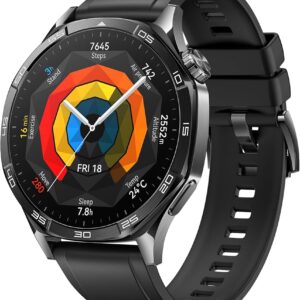 Huawei Watch GT 5 46mm Schwarz, EdelstahLadegerätehäuse, Fluorelastomer-Armband, inklusive Ladegerät | Zustand: Wie Neu