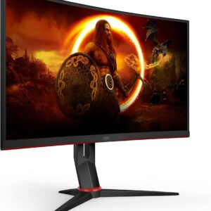 AOC C27G2ZU/BK Gaming Monitor, 27 Zoll Curved VA-Panel, Full HD, 240Hz, FreeSync Premium, USB-Hub, Schwarz | Rot | Zustand: Sehr Gut