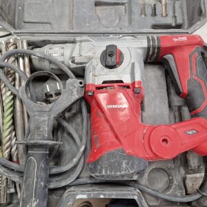 Herkules DH1300Plus Bohrhammer, 1250 W, 5 Joule, SDS-Plus-Aufnahme, inkl. Koffer, Zusatzhandgriff, Tiefenanschlag und Bohrern. Koffer | Zustand: Gut