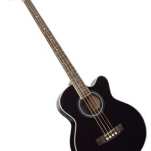 Johnson JAB-6CEBK Akustik-Bass, Akustik-Bassgitarre mit Tonabnehmer, Cutaway, Farbe Schwarz, 4-Saiter, vielseitiger Klang. mit  Tasche  | Zustand: Gut