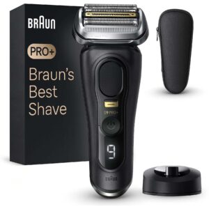 Braun Series 9 Pro+ 9510s, Schwarz, Elektrischer Rasierer, Wet & Dry, inkl. Ladestation, Reiseetui und Reinigungsbürste.  | Zustand: Neu