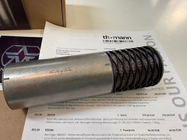 Aston Microphones Spirit Kondensatormikrofon, Multi-Pattern Großmembran-Mikrofon, inkl. Originalverpackung und Originalrechnung von Thomann | Zustand: Sehr Gut – Bild 3