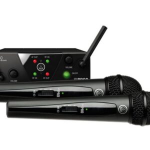 AKG WMS40 Mini2 Dual Vocal Set, Drahtloses Mikrofon-System mit 2x HT40 Mini Handsendern, SR40 Mini2 Empfänger, OVP und Anleitung. | Zustand: Gut