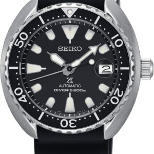 Seiko Prospex Mini-Turtle SRPC37K1, Automatik-Herrenuhr, schwarzes Zifferblatt, Silikonband, inkl. Box und Originalrechnung (2020) | Zustand: Gut