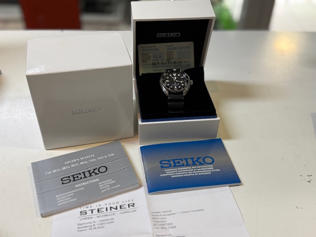 Seiko Prospex Mini-Turtle SRPC37K1, Automatik-Herrenuhr, schwarzes Zifferblatt, Silikonband, inkl. Box und Originalrechnung (2020) | Zustand: Gut – Bild 2
