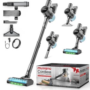 Muvano G26  Cordless Vacuum Cleaner Akku-Staubsauger Schwarz, 45KPA Saugkraft, 60 Min. Laufzeit, 3 Saugmodi, LED-Bodendüse, selbststehend, inkl. Zubehör, OVP | Zustand: Neu