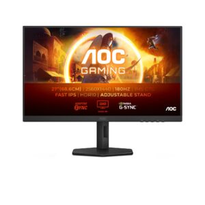 AOC Q27G4XF 27 Zoll Gaming Monitor Schwarz, QHD (2560x1440), 180Hz, 0.5ms MPRT, Fast IPS, HDR10, Adaptive Sync, höhenverstellbar, OVP | Zustand: Sehr Gut