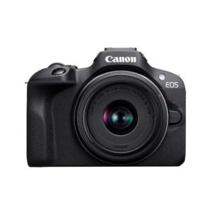 Canon EOS R100 + RF-S 18-45mm + 55-210mm, Spiegellose Systemkamera, 24,1 MP, inkl. 2 Objektiven, Ladegerät, Akku, 128GB Karte, OVP  | Zustand: Sehr Gut