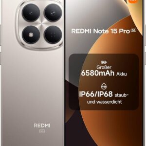 Xiaomi Redmi Note 15 Pro+ 5G 256GB, 6,83 Zoll AMOLED Display, 200MP Kamera, 6500mAh Akku, 5G-fähig, Dual-SIM, IP68 | IP69K Schutz | SimLock: Frei | Zustand: Sehr Gut | Farbe: schwarz | Akku: 100%