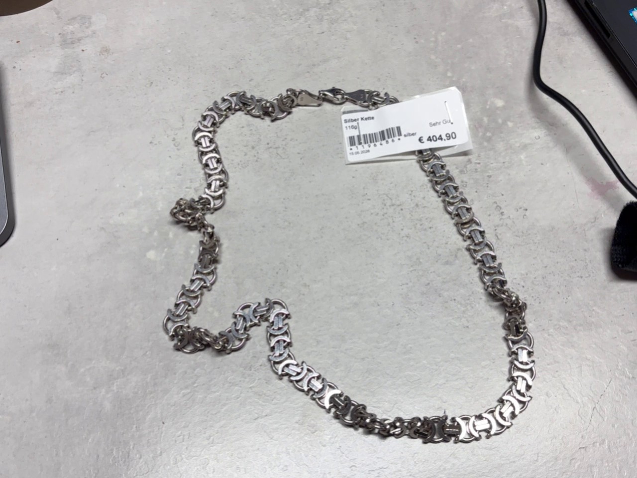 Königskette 925 Silber 116g, Massive Königskette aus 925er Sterlingsilber, sehr guter Zustand, klassisches Design. | Zustand: Sehr Gut | Farbe: silber
