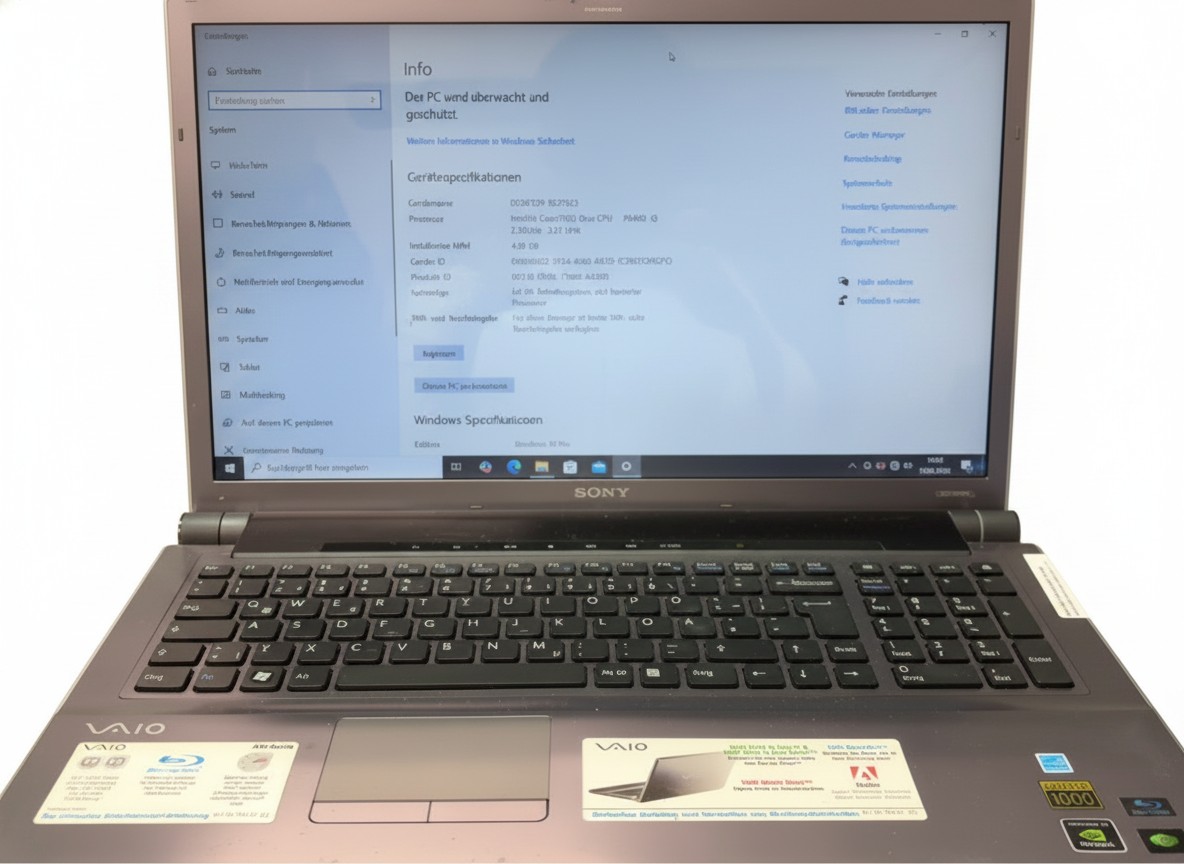 Sony VAIO VGN-AW Serie 18,4 Zoll Notebook, Multimedia-Notebook mit Intel Core 2 Duo, 4 GB RAM, 256 GB SSD, NVIDIA GeForce Grafik und Blu-ray Laufwerk | Zustand: Gut