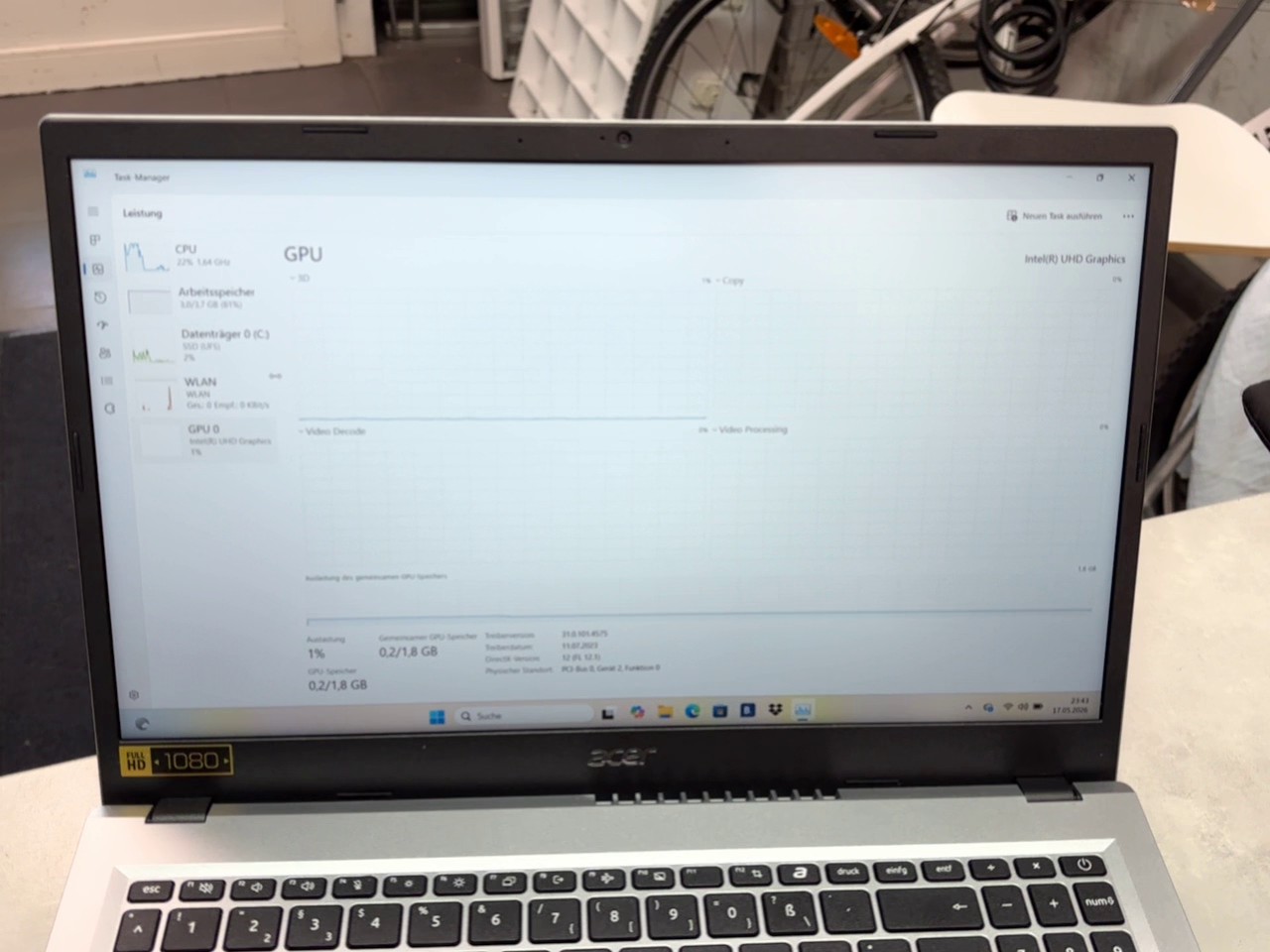 Acer Aspire Go 15, Intel N100, Silber, intel n100 | 4gb ram | 128gb ssd | Zustand: Sehr Gut – Bild 3