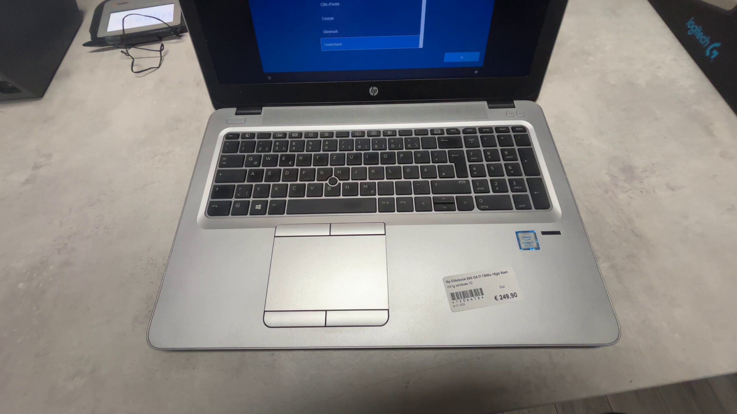 HP EliteBook 850 G4, Intel Core i7-7500U, 16GB RAM, Windows 10, inkl. Ladegerät, gebrauchter Zustand | Zustand: Gut – Bild 3