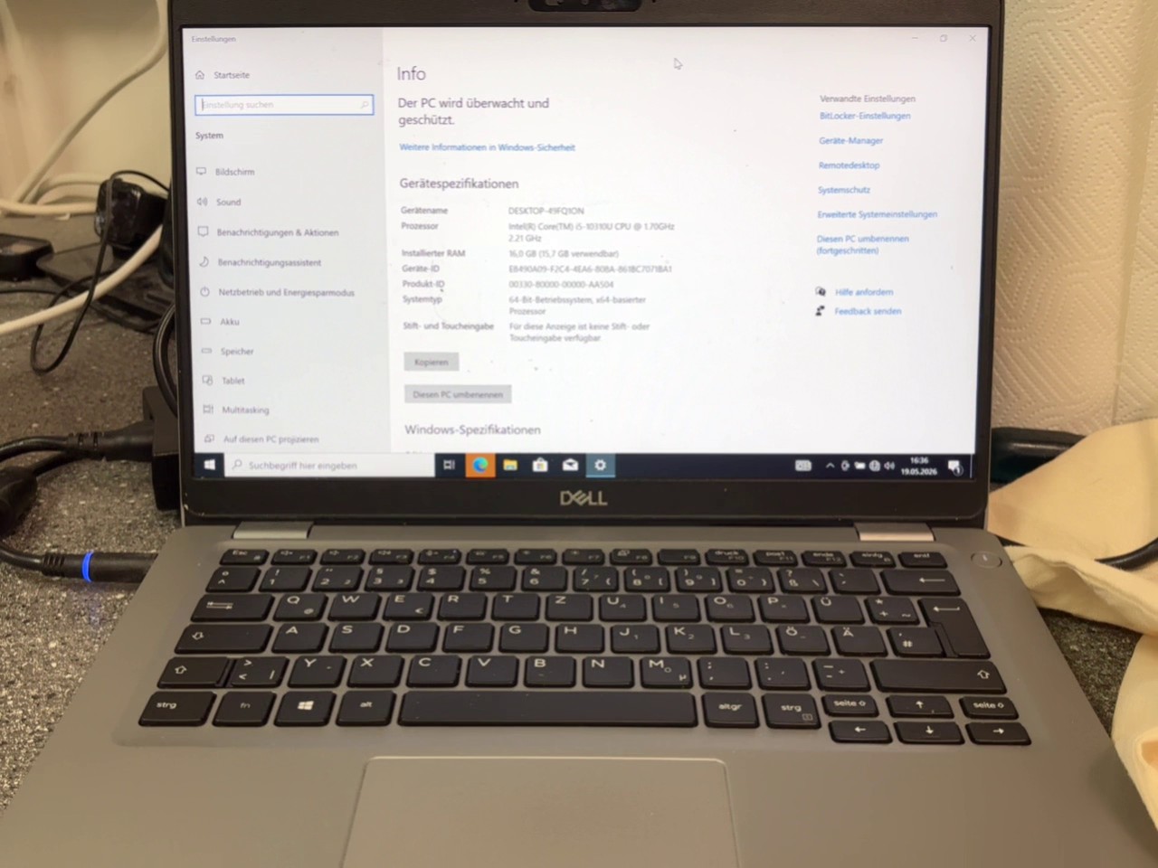 Dell Latitude 5410 i5-10310U 16GB RAM, Business-Notebook, 16GB RAM, Intel Core i5-10310U, inkl. Ladegerät und Stoffsack. | Zustand: Sehr Gut – Bild 2
