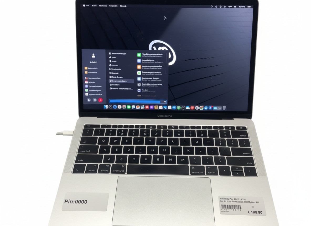 Apple MacBook Pro 13" 2017 Silber, Core i5, 8GB RAM, 128GB SSD, 262 Ladezyklen, Gehäuse mit Gebrauchsspuren | Dellen an den Ecken | Betribsystem:Linux minit | Zustand: In Ordnung – Bild 2