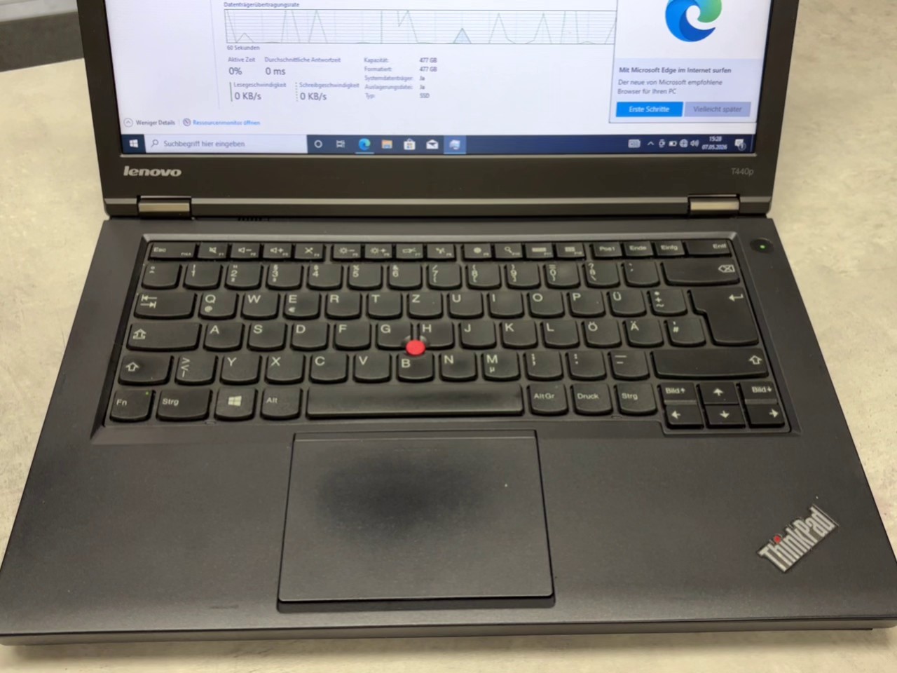 Lenovo ThinkPad T440p, Intel Core i5-4300M, 8GB RAM, 512GB SSD, 14 Zoll Display, schwarz | Zustand: Sehr Gut – Bild 2