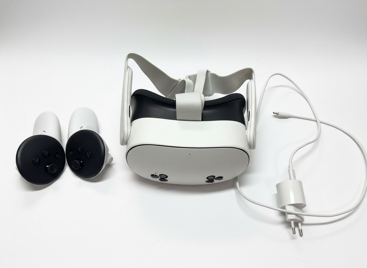 Meta Quest 3S 128GB Weiß, All-in-One VR-Headset mit Touch Plus Controllern, Netzteil und Ladekabel, sehr guter Zustand. | Zustand: Gut