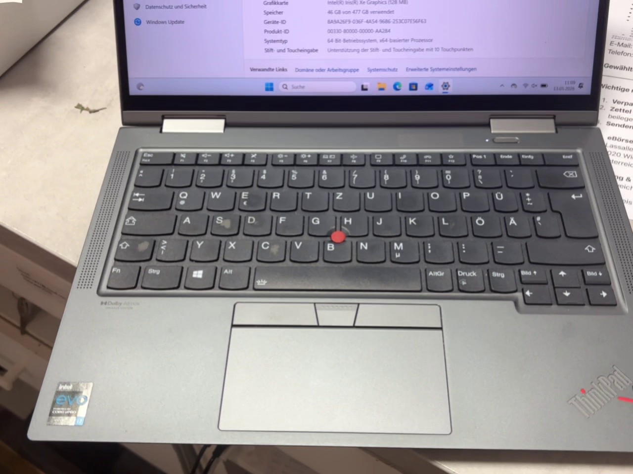 Lenovo ThinkPad X1 Yoga Gen 6 i7-1185G7, 16GB RAM, 512GB SSD, 14 | Zustand: Gebraucht – Bild 2