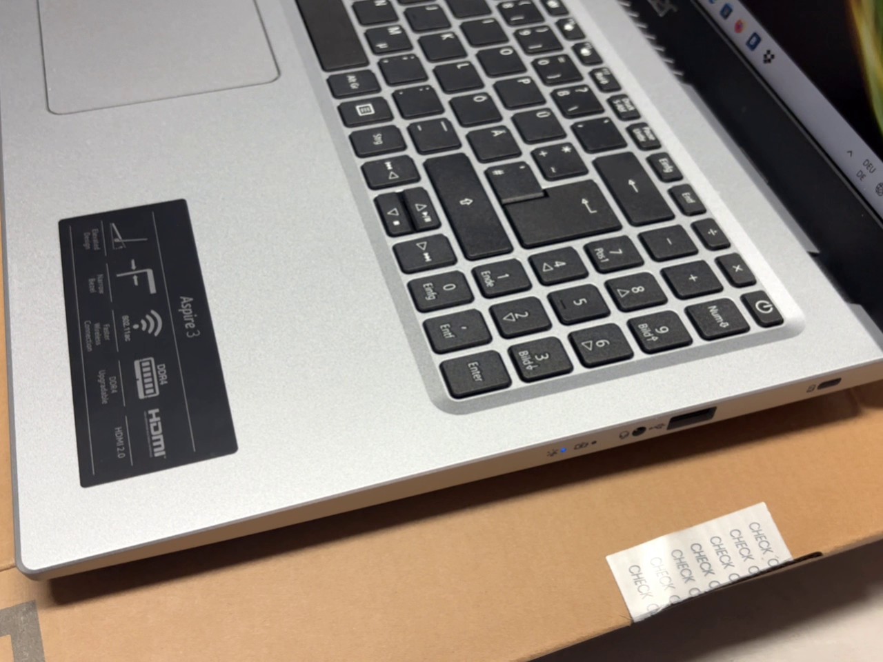 Acer Aspire 3 A315-58-31r6, i3-1115g4 | 8gb ram | 256gb ssd ovp | Zustand: Sehr Gut – Bild 4