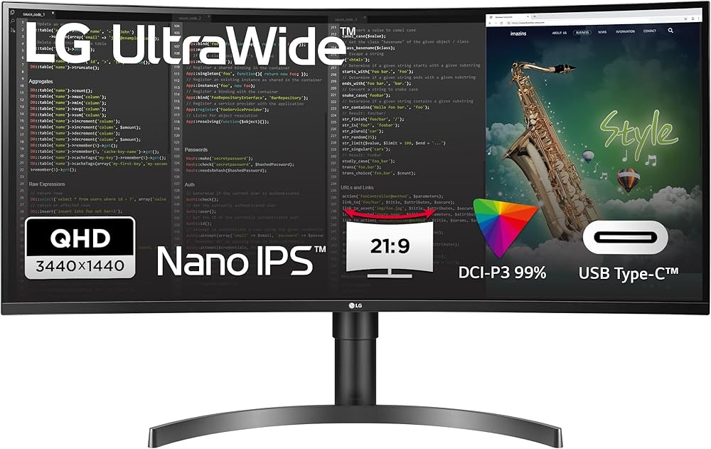 LG 35WN75CP-B 35 Zoll Curved Monitor, UWQHD, 100Hz, VA-Panel, USB-C, HDR10, OVP | wie neu