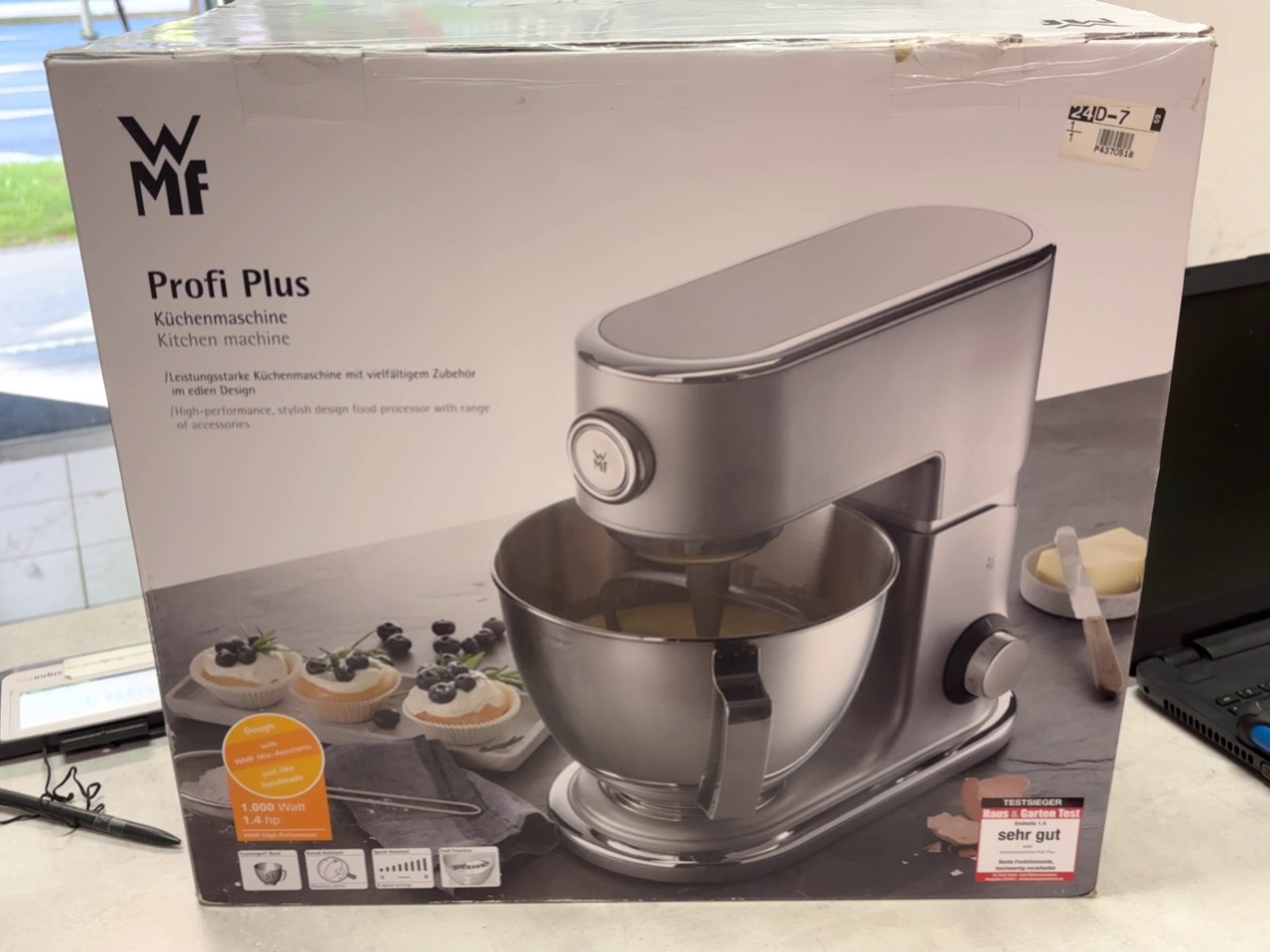 WMF Profi Plus Küchenmaschine Steel Grey, 1000 Watt, 5 L Rührschüssel, 8 Geschwindigkeitsstufen, inkl. Zubehör, neu in OVP | Zustand: – Bild 2