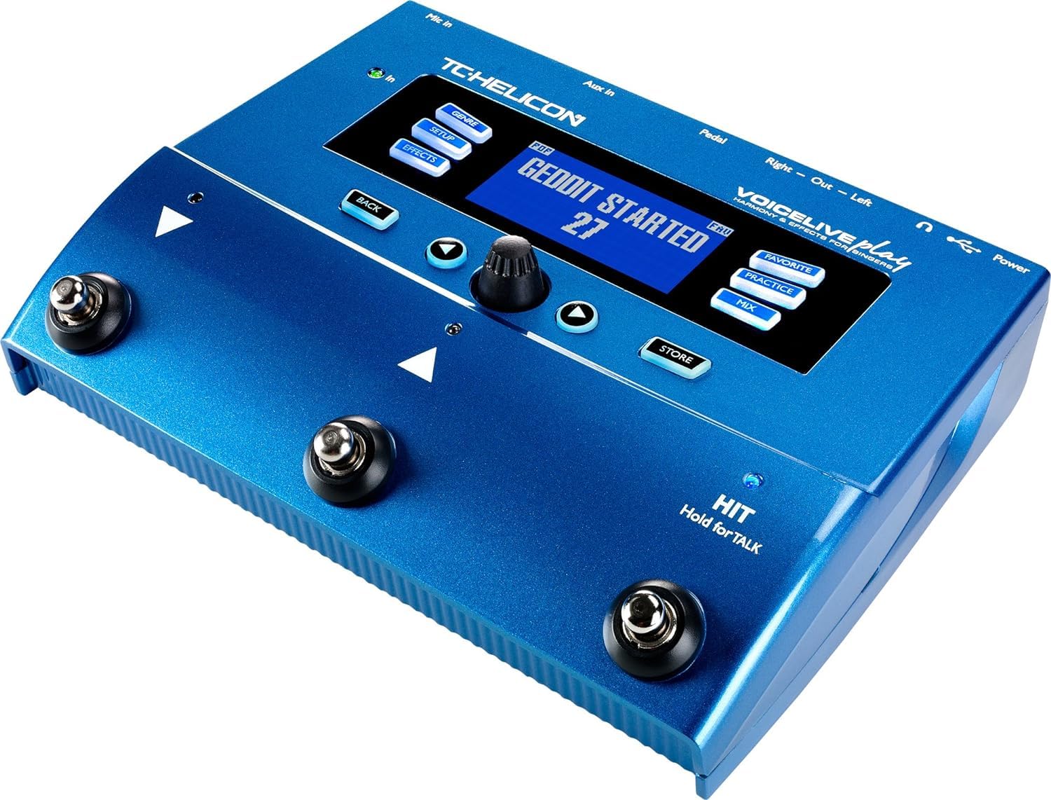TC Helicon VoiceLive Play, Blau, Vokal-Effektprozessor mit Harmonie- & Pitch-Effekten, inkl. OVP & Netzteil, Gehäuse mit Kratzern & Staub | Zustand: Gebraucht