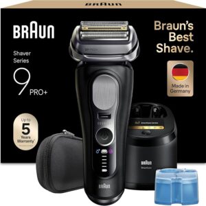 Braun Series 9 Pro+ 9660cc Schwarz, Elektrorasierer mit 6-in-1 SmartCare-Station, Reiseetui, Reinigungsflüssigkeit, Wet&Dry, OVP. | Zustand: Neu