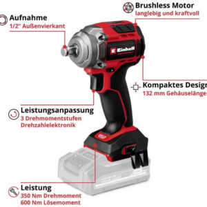 Einhell Professional TP-CW 18/350-C Li BL, Akku-Schlagschrauber Solo, 18V Brushless, 350Nm, 1 | 2 | Zustand: Wie Neu