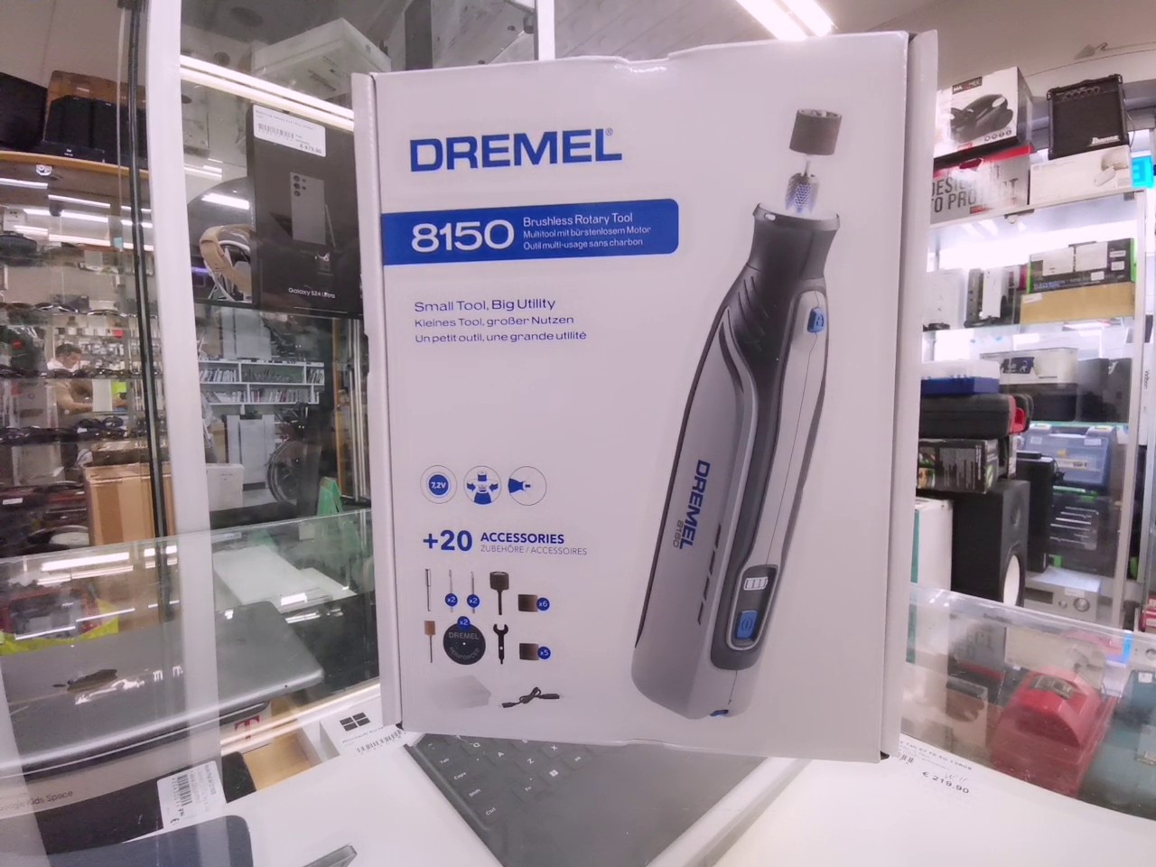 Dremel 8150 Akku-Multitool, Brushless Rotationswerkzeug, 7,2V, inkl. 20 Zubehörteilen, USB-C aufladbar, LED-Licht, OVP | Zustand: Neu